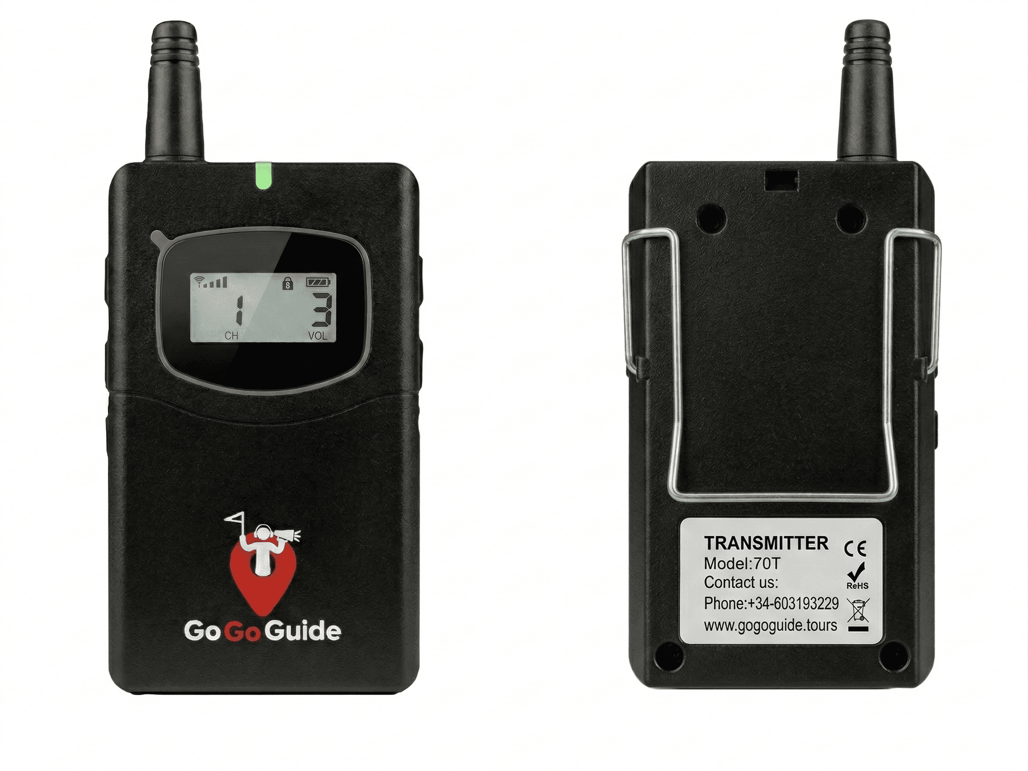 GoGo Transmitter – tour guide audio system for museums, city tours, and events